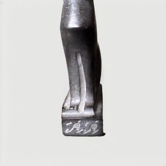 VTG  Egyptian Cat Feline Figurine Polished Stone Gray Middle Eastern Sphinx - Picture 7 of 11